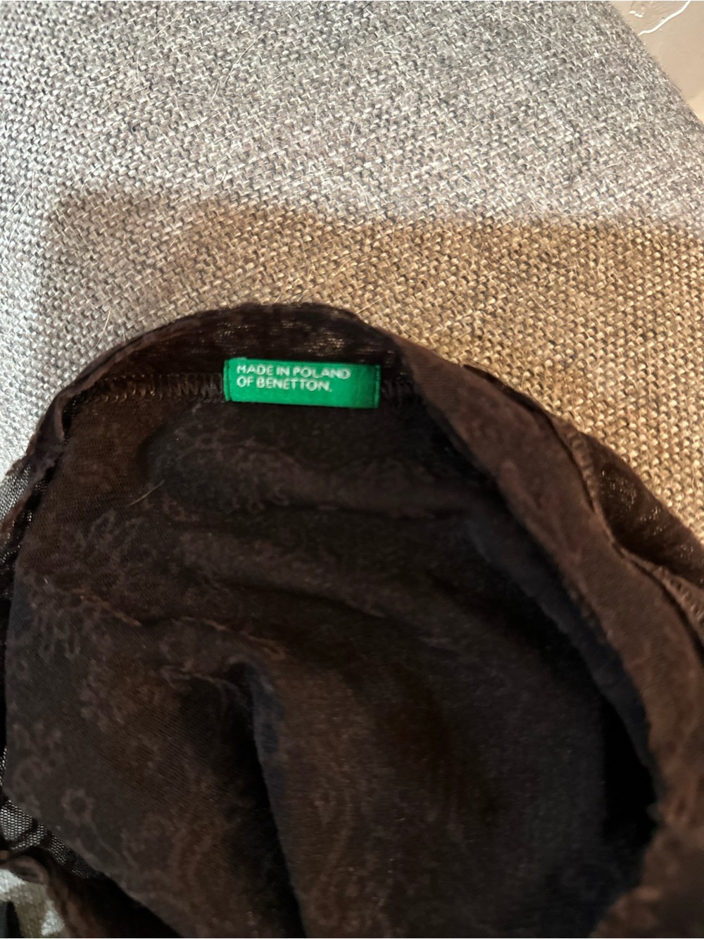 Brown Long-Sleeve Lace-Texture Women's Top - Picture 8 of 8